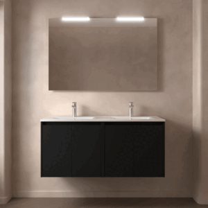 Mueble de baño suspendido Noja con doble lavabo porcelánico y 4 puertas - Imagen 5