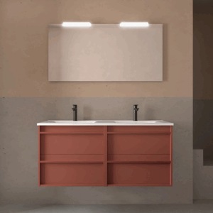 Mueble de baño Attila con 4 cajones, doble lavabo porcelánico - Imagen 6