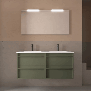 Mueble de baño Attila con 4 cajones, doble lavabo porcelánico - Imagen 7