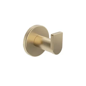 Percha de baño individual en acero inoxidable, en dorado