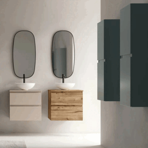 Mueble de baño Kalua suspendido con dos cajones y diseño moderno en lacado o melamina - Imagen 6