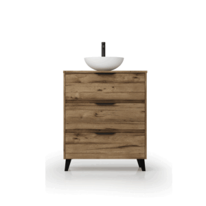 Mueble de baño Apolo con patas 3 cajones y tapa de melamina para lavabo sobre encimera - Imagen 7