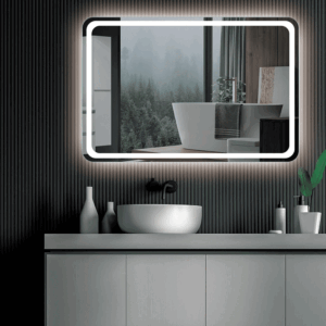 Espejo cuadrado Austria con luz LED frontal fría
