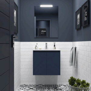 Mueble de baño Noja suspendido con lavabo de porcelana y 2 puertas - Imagen 2
