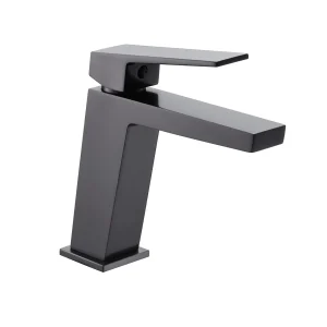 Grifo monomando lavabo serie Art, grifería baño moderna Imex, en gris oscuro