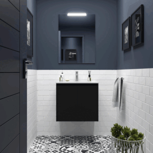 Mueble de baño Noja suspendido con lavabo de porcelana y 2 puertas - Imagen 3