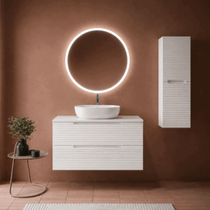 Mueble de baño Miami suspendido con 2 cajones y tapa lacada