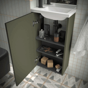 Conjunto de baño Marville con una puerta, lavabo micro de carga mineral y espejo incluido - Imagen 7