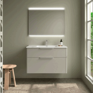 Conjunto de baño Luva con lavabo porcelánico y cajón XL - Imagen 4