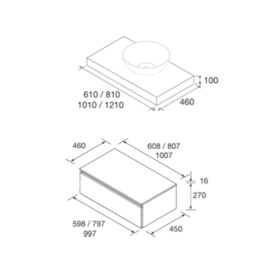 Mueble de baño Domus con encimera para lavabo sobre encimera - Imagen 7