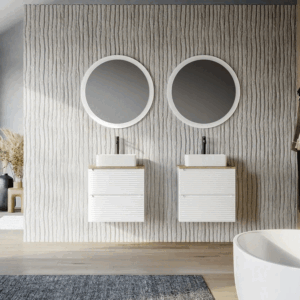 Mueble de baño Miami suspendido con 2 cajones y tapa lacada - Imagen 2
