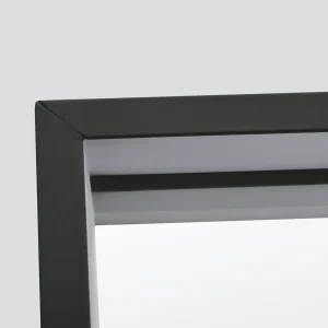 Espejo Ability con luz LED y sistema anti-vaho, detalle del marco en negro