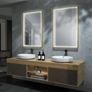 Espejo Ability con luz LED y sistema anti-vaho, ambientado en baño
