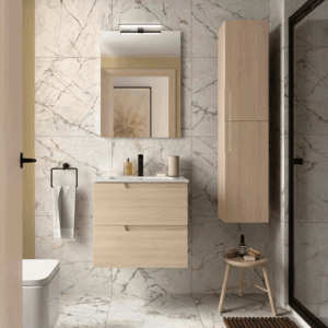 Conjunto de baño Vima suspendido con 2 cajones y lavabo de porcelana - Imagen 5