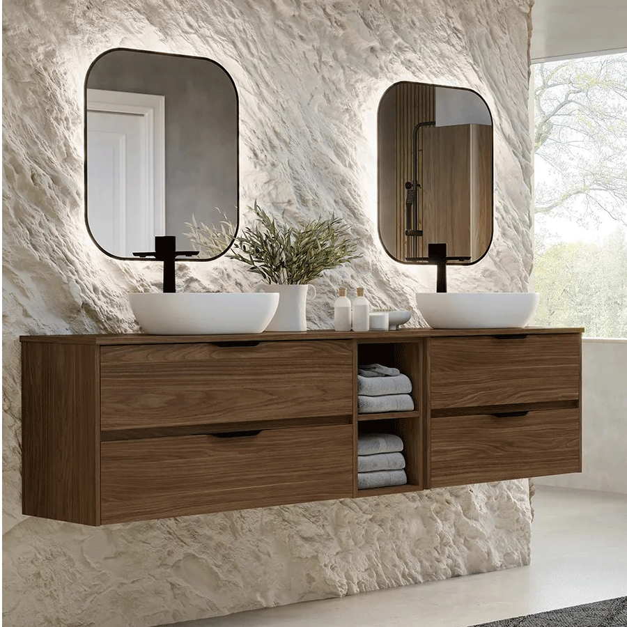 Sin-título-1 Mueble de baño Apolo con dos cajones suspendido y tapa de melamina para lavabo sobre encimera - Imagen 1