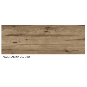 Mueble de baño Roma suspendido con 2 cajones, frontal lacado y tapa de melamina, detalle del acabado en madera