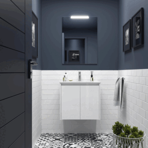 Mueble de baño Noja suspendido con lavabo de porcelana y 2 puertas - Imagen 8