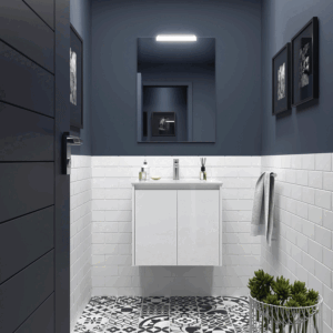 Mueble de baño Noja suspendido con lavabo de porcelana y 2 puertas - Imagen 9