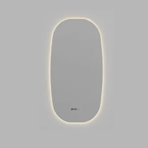 Conjunto de mueble de baño suspendido Bahía 120 cm con doble lavabo en color Cashemere, detalle del espejo