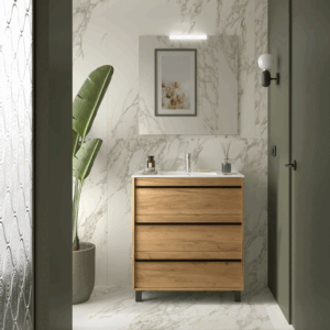 Mueble de baño Attila con 3 cajones y patas a suelo con gran capacidad de almacenamiento - Imagen 2