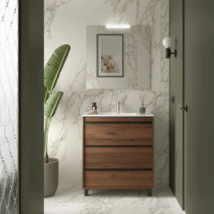 Mueble de baño Attila con 3 cajones y patas a suelo con gran capacidad de almacenamiento - Imagen 3