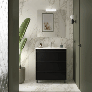 Mueble de baño Attila con 3 cajones y patas a suelo con gran capacidad de almacenamiento - Imagen 5