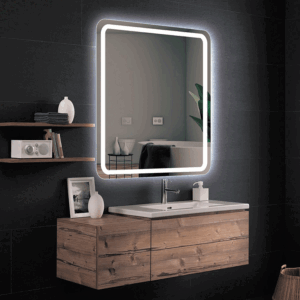 Espejo cuadrado Austria con luz LED frontal fría - Imagen 2