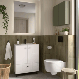 Conjunto de baño Inara con 2 puertas, 1 cajón y lavabo porcelánico - Imagen 9