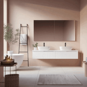 Composición de mueble de baño Chicago suspendido 60 o 120 cm con cajones y tapa lacada