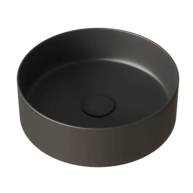 Lavabo cerámico Dana para muebles de baño sobre encimera, en negro