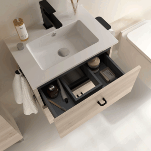 Conjunto de baño Inara suspendido con 2 cajones y lavabo porcelánico - Imagen 5