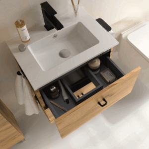 Conjunto de baño Inara suspendido con 2 cajones y lavabo porcelánico - Imagen 2