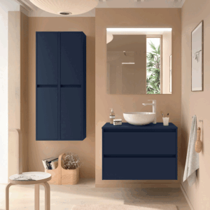 Mueble de baño suspendido Noja con 2 cajones y tapa para lavabo sobre encimera - Imagen 9