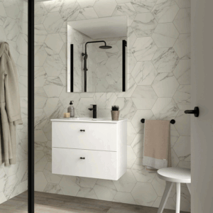 Conjunto de baño Inara suspendido con 2 cajones y lavabo porcelánico - Imagen 8