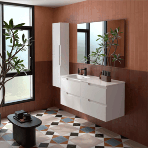 Conjunto de baño Vima 120 cm con 4 cajones y lavabo porcelánico desplazado – izquierda o derecha - Imagen 2