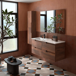 Conjunto de baño Vima 120 cm con 4 cajones y lavabo porcelánico desplazado – izquierda o derecha - Imagen 3