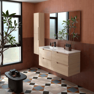 Conjunto de baño Vima 120 cm con 4 cajones y lavabo porcelánico desplazado – izquierda o derecha - Imagen 5