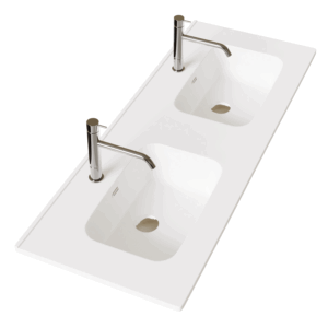 Conjunto de mueble de baño suspendido Bahía 120 cm con doble lavabo en color Cashemere - Imagen 2
