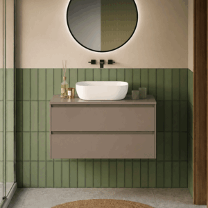 Mueble de baño Kalua suspendido con dos cajones y diseño moderno en lacado o melamina - Imagen 7