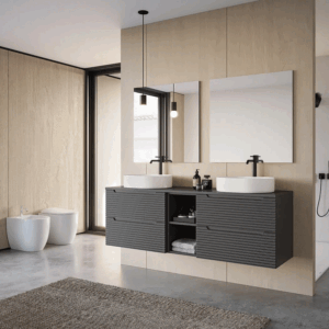 Mueble de baño Miami suspendido con 2 cajones y tapa lacada - Imagen 6