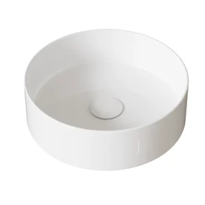 Lavabo cerámico Dana para muebles de baño sobre encimera, en blanco