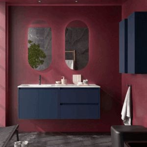 Mueble de baño Noja 120 cm con 2 cajones, 2 puertas y lavabo desplazado - Imagen 9