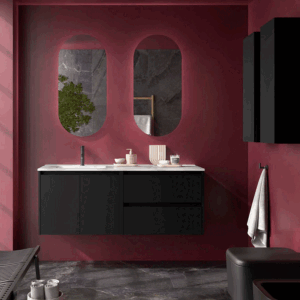 Mueble de baño Noja 120 cm con 2 cajones, 2 puertas y lavabo desplazado - Imagen 4