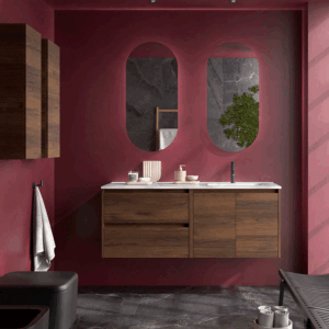 Mueble de baño Noja 120 cm con 2 cajones, 2 puertas y lavabo desplazado - Imagen 3