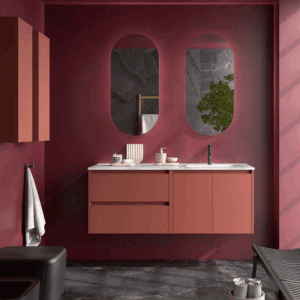 Mueble de baño Noja 120 cm con 2 cajones, 2 puertas y lavabo desplazado - Imagen 2