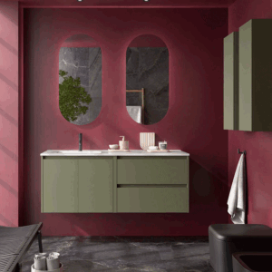 Mueble de baño Noja 120 cm con 2 cajones, 2 puertas y lavabo desplazado - Imagen 10