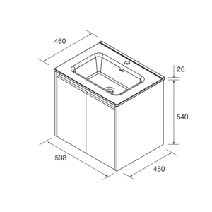 Mueble de baño Noja suspendido con lavabo de porcelana y 2 puertas - Imagen 10
