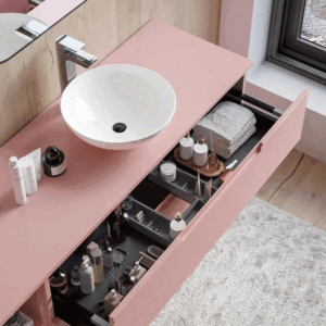 Mueble de baño Miami suspendido con 2 cajones y tapa lacada - Imagen 9