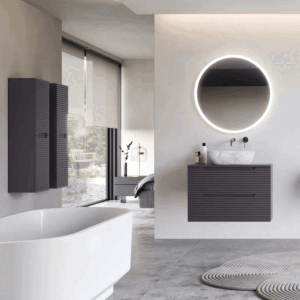 Mueble de baño Miami suspendido con 2 cajones y tapa lacada - Imagen 5