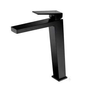 Grifo monomando lavabo caño alto serie Art de Imex, en negro